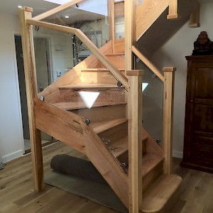 Oak Staircase with glass side panels, norfolk