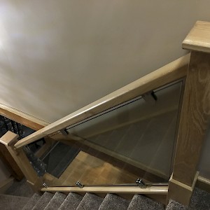 oak staircases Norfolk with glass design