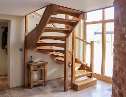 Bespoke Timber and glass staircase