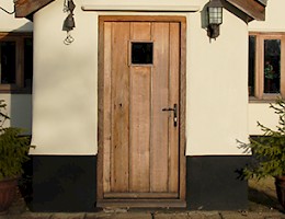 Oak front door, Norwich, Norfolk.