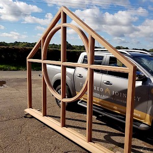 Feature wooden window frame, Norfolk.