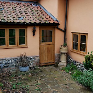 wooden windows and doors in extension