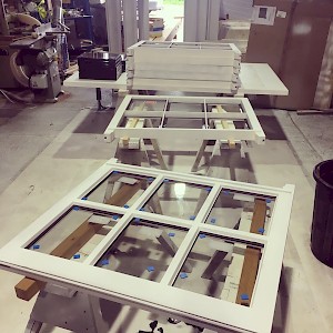 Timber windows made in our workshop in Norfolk