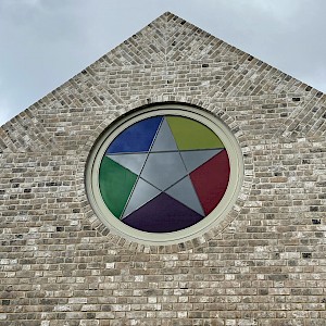 stained glass window installation.