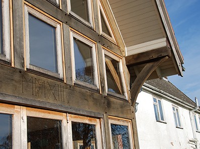 Exterior Garden Room Beams in Rural Norfolk