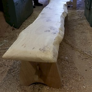 Solid oak bench made to order in our workshop in Norfolk.