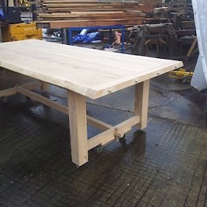 Solid oak table.