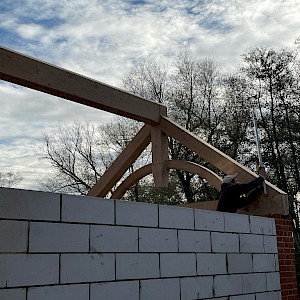 Garden room construction in Norfolk.