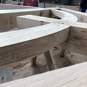 Oak truss made to order in our workshop in Norfolk.