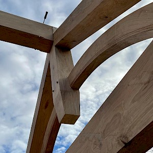 Handcarved Oak trusses in Suffolk