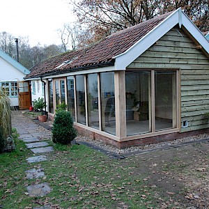 Oak garden room exterior view, Norfolk